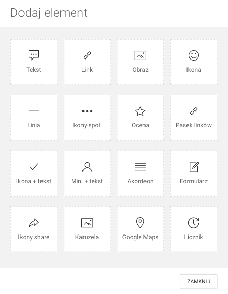 dodawanie widżetu na stronę